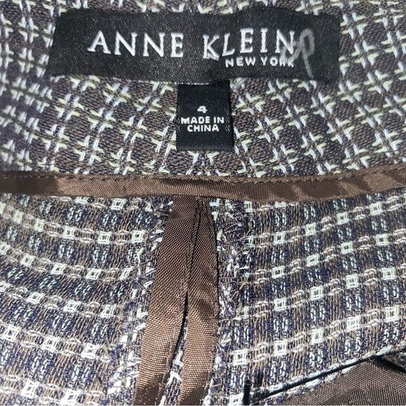 Anne Klein Size 4 Dress Pants Olive Green Geometric Print - Picture 9 of 14